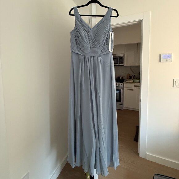 Azazie Pierrette in Dusty Blue bridesmaid dress - Picture 1 of 3